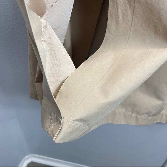 Anthropologie Ruffled Trench Coat Tan Khaki Midi - Picture 12 of 14